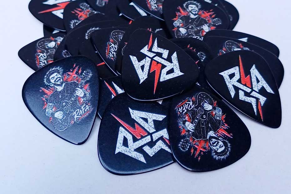 Palheta Preta de Guitarra Personalizada